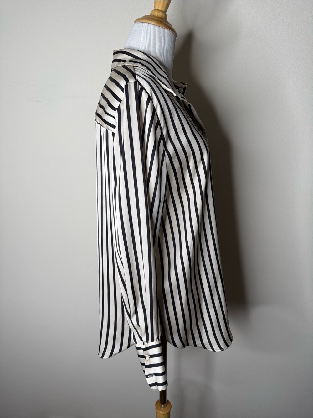 H&M Black and White Striped Satin Blouse - Picture 5 of 6